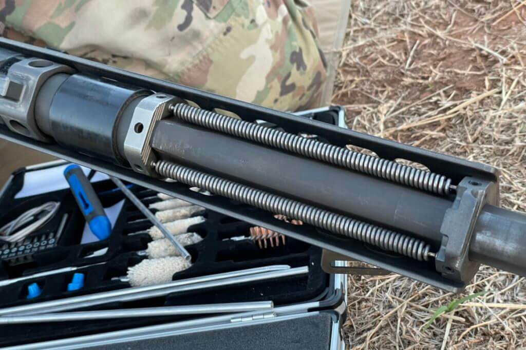The M107A1 dual barrel recoil springs