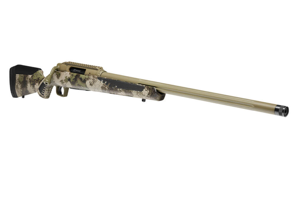 New from Savage Arms, the Woodland camo pattern.