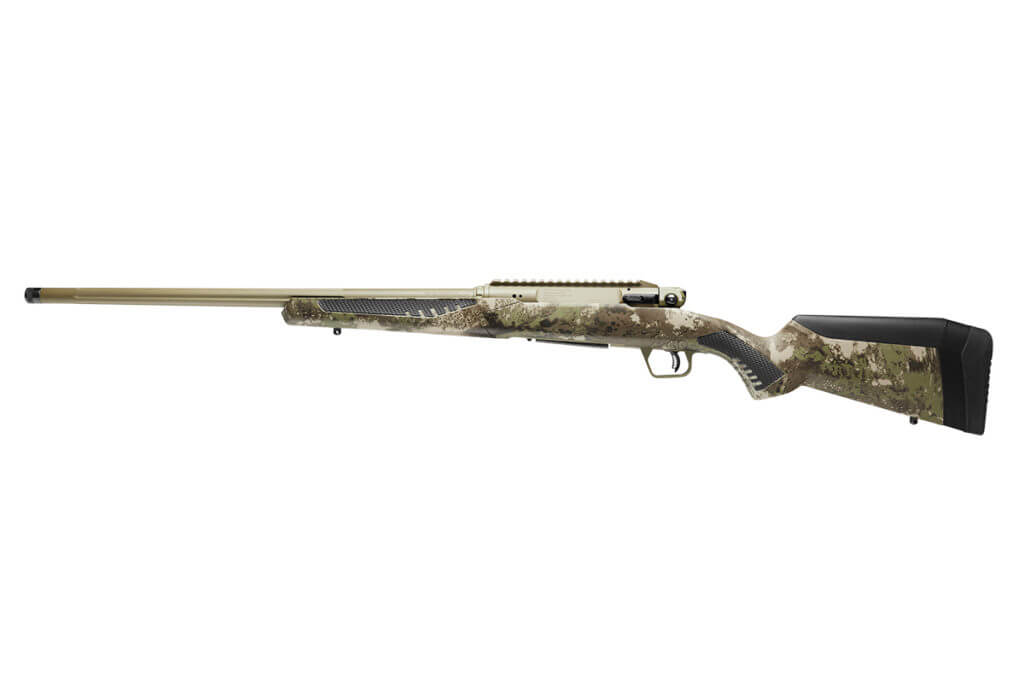 New from Savage Arms, the Woodland camo pattern.