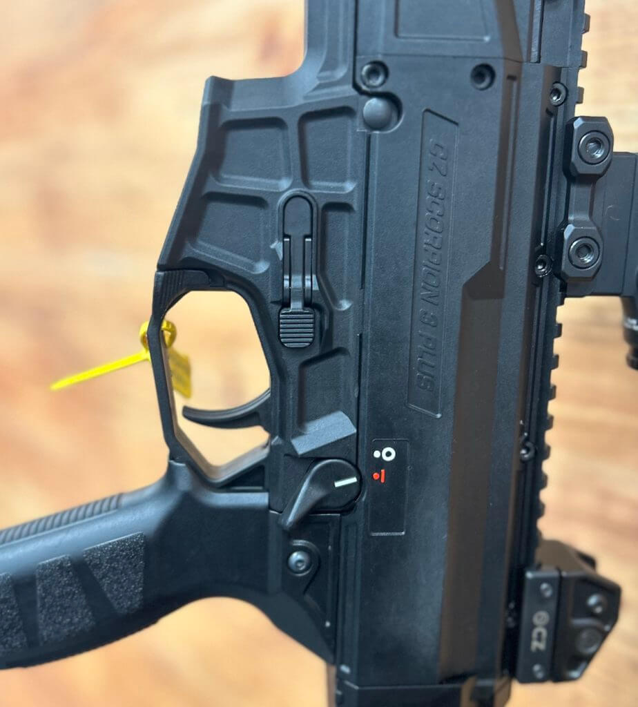 CZ Scorpion 3+ AR-style controls.