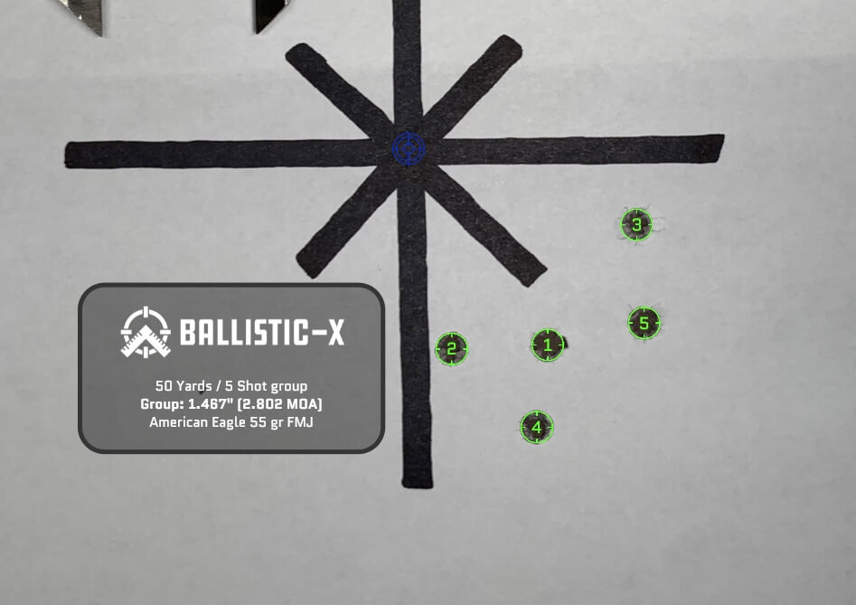 Scar 15P accuracy with American Eagle ammo.