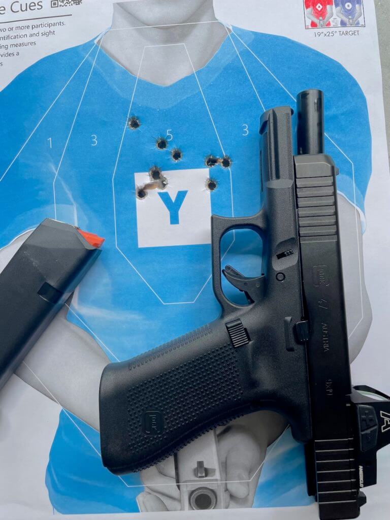 Glock G47 MOS with 25 yard target.