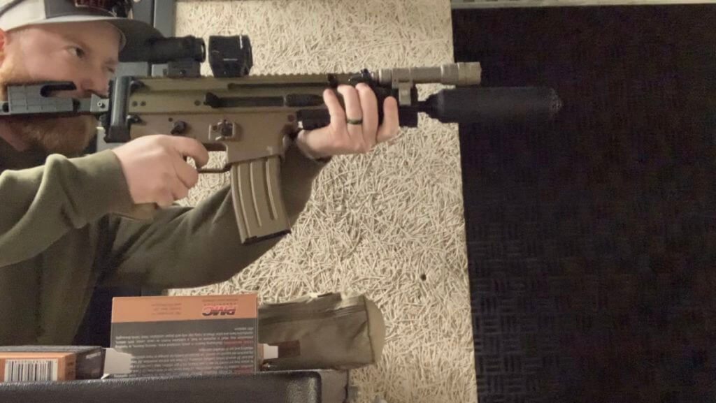 Shooting the Scar 15P suppressed at the range. 