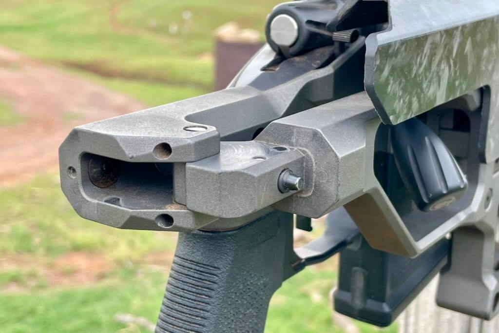 Folding stock mechanism in the chassis of the Christensen Arms MPR