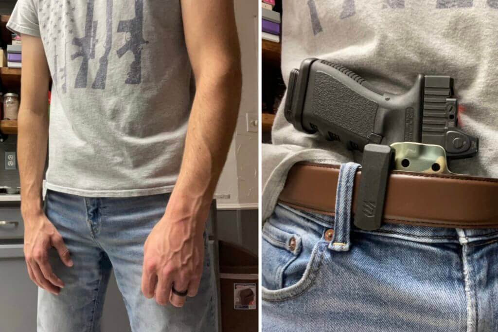 Concealing a Glock 19 with RMR and 15-round magazine with the Blackhawk IWB Concealment Holster