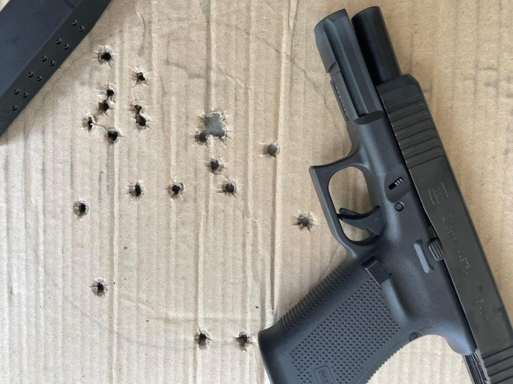 Glock G21 Gen5 on GSSF target.