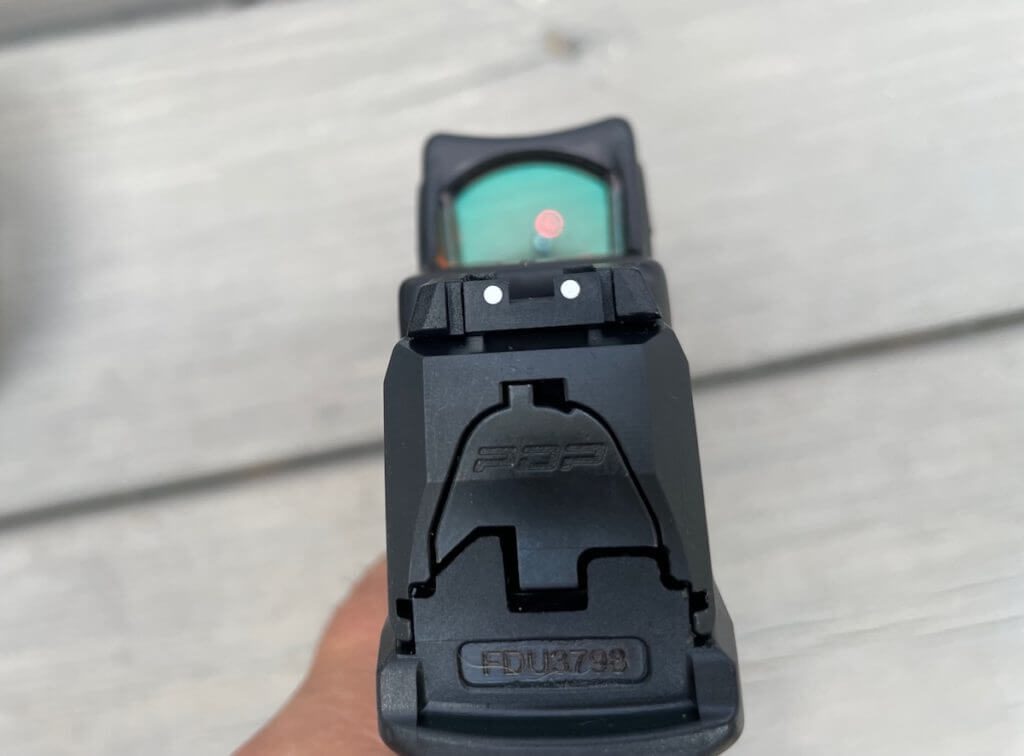 User's view of Trijicon RMR Type 2 mounted on the Walther PDP 4.5".