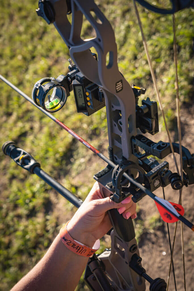 Hunter holding bow and arrow