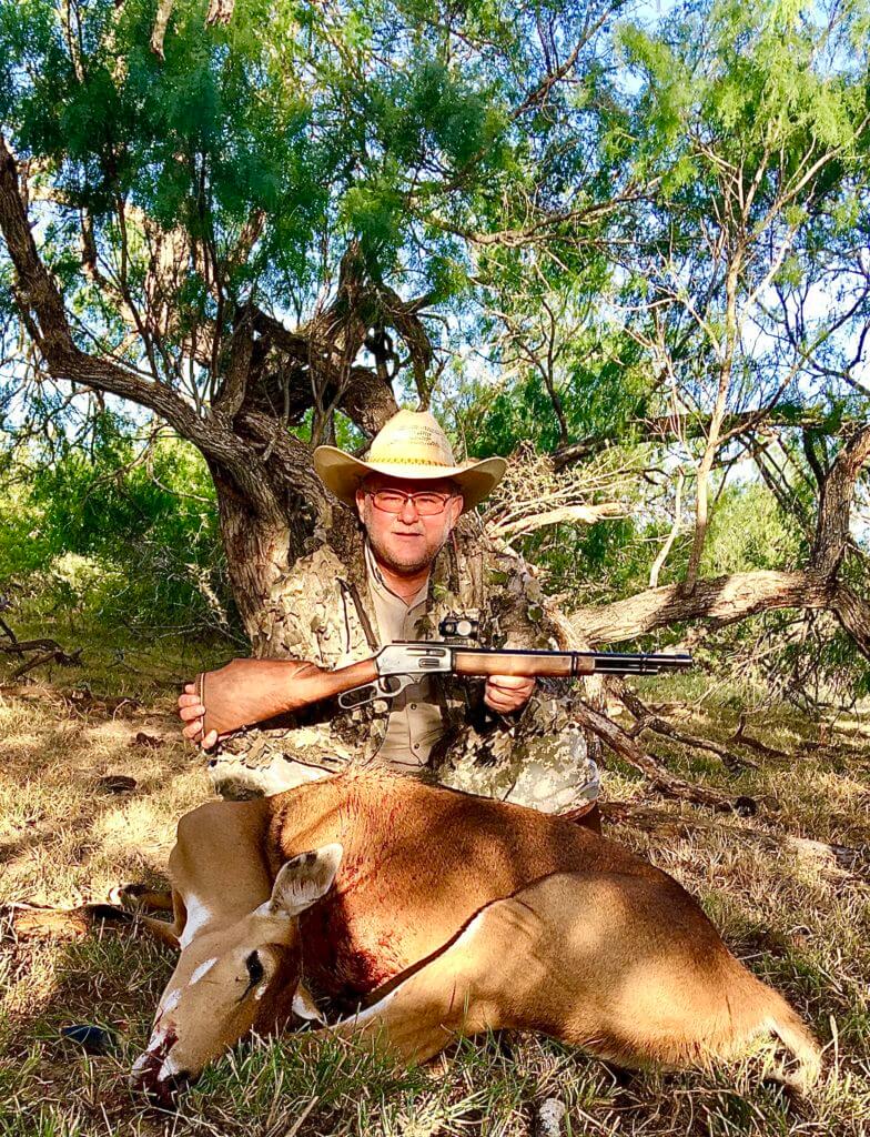 Hunter with his Marlin 444 and a beautiful Nilgai cow