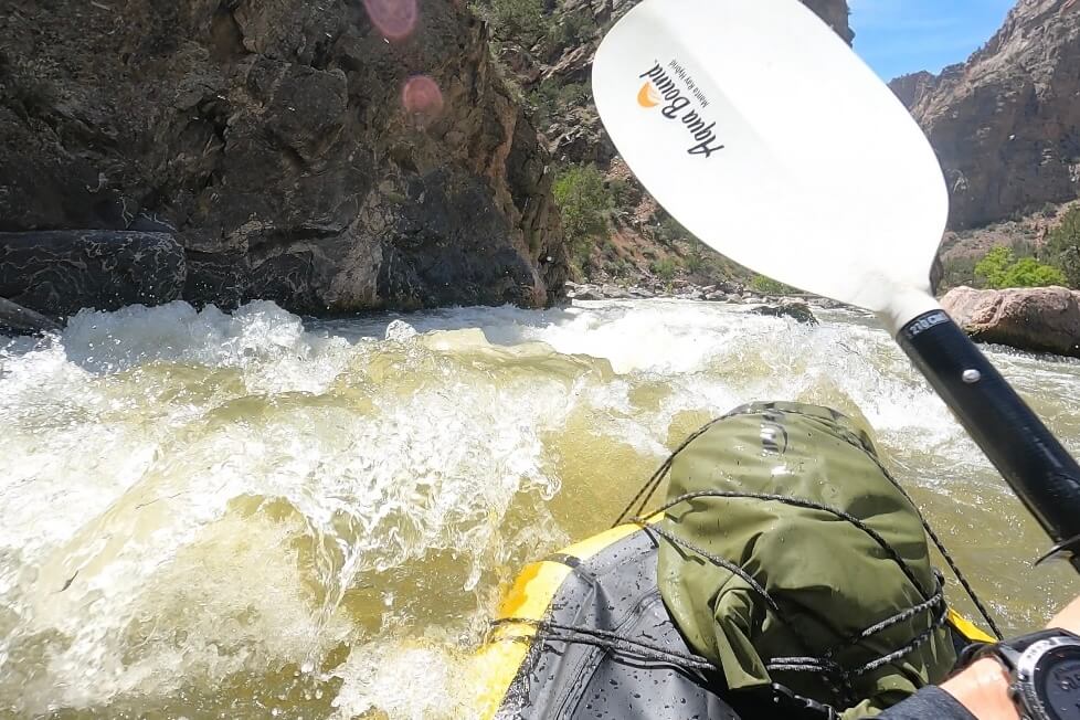 Powering through class IV rapids (not recommended for the Rogue R-Deck)