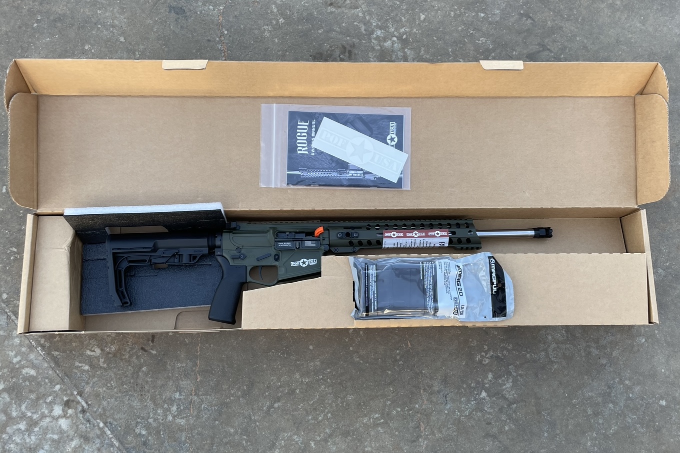 POF Rogue AR10 in box with included contents