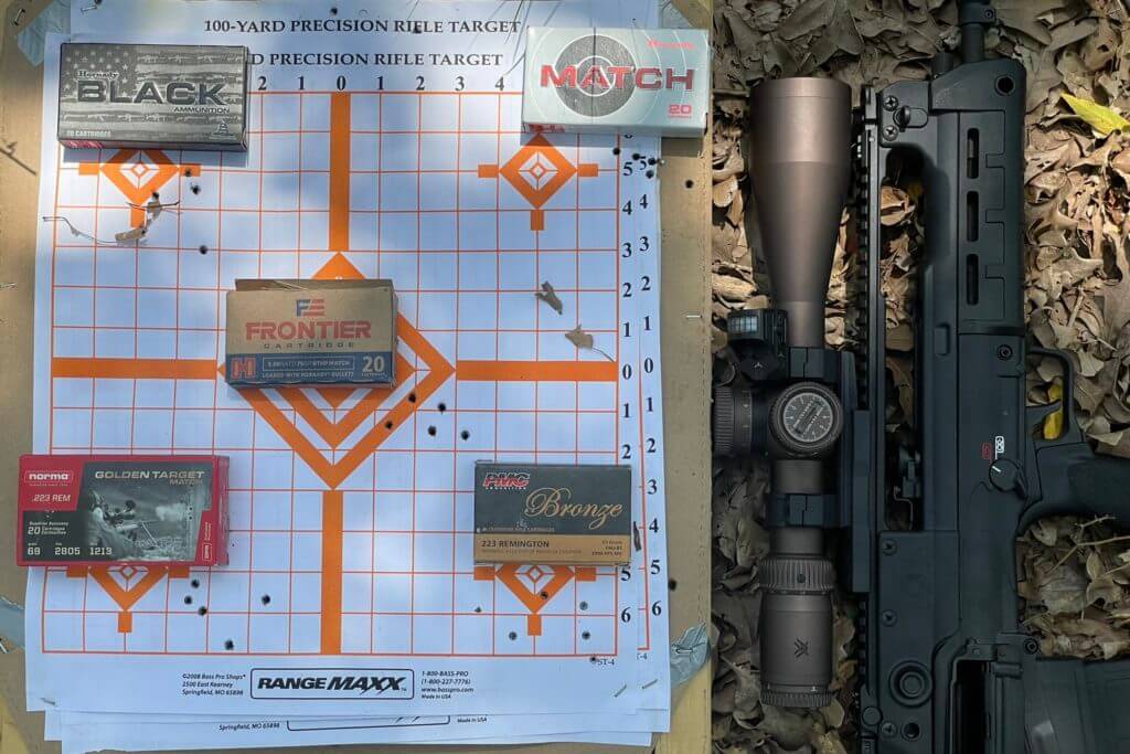 Groups shot from 100 yards with the Hellion