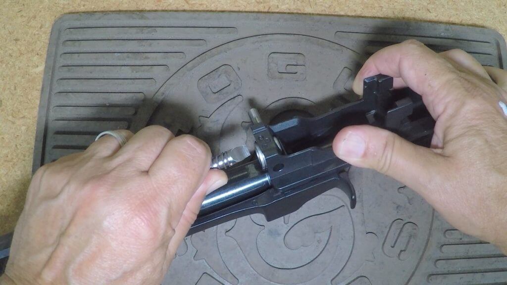 Removing recoil spring and guide rod on Ruger Mini-14 Ranch Rifle.