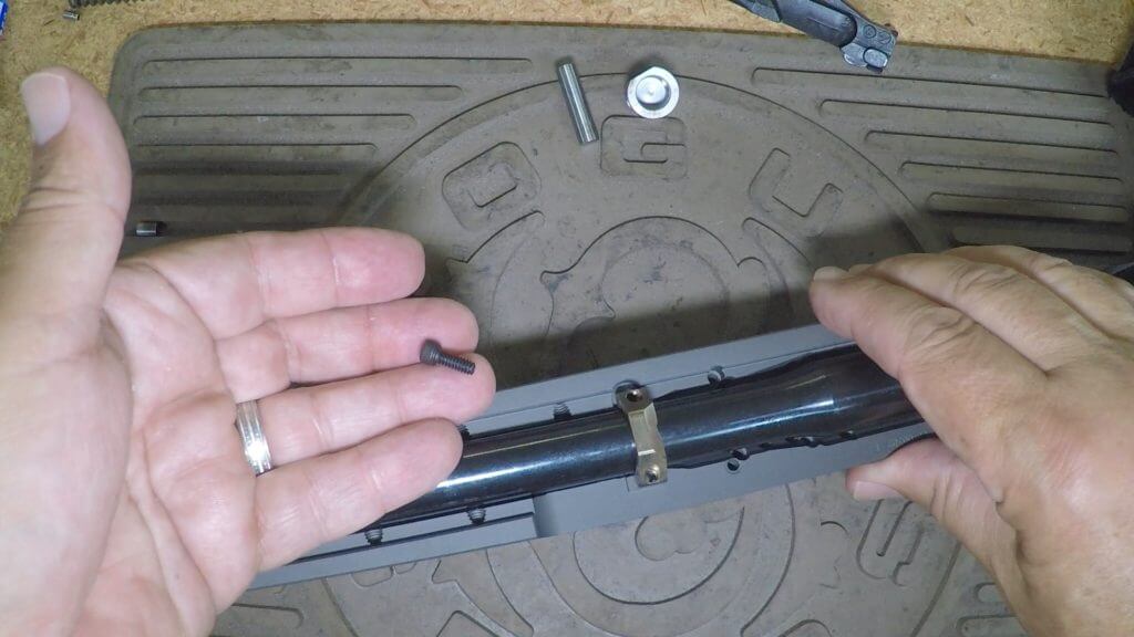 The Samson Hannibal Rail Attached to the Ruger Mini-14 Ranch Rifle via a clamp.