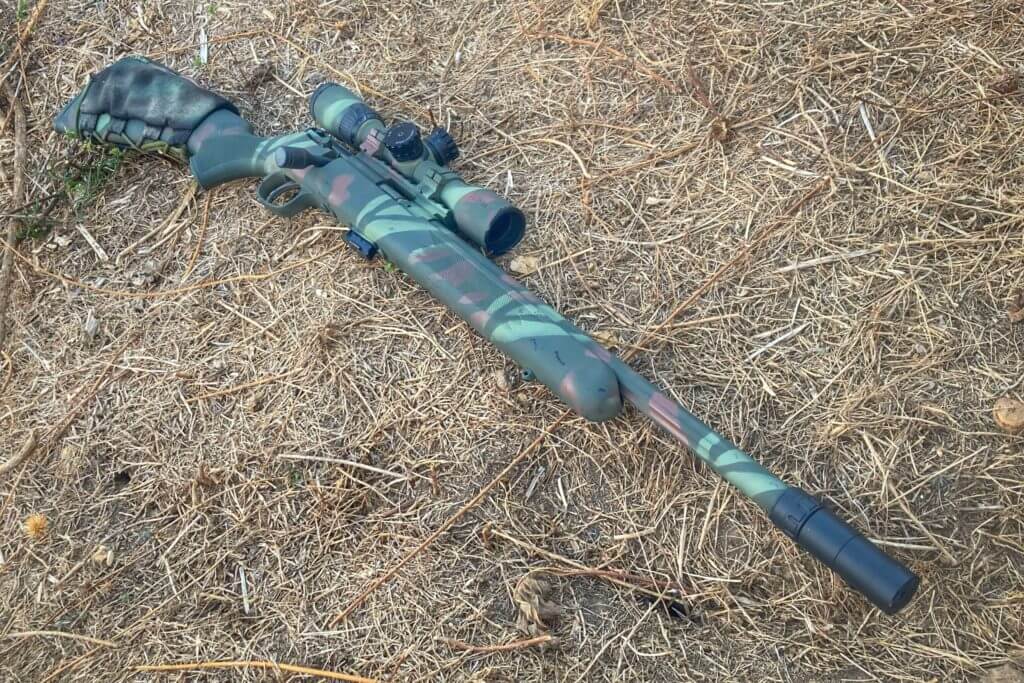 Savage FV-SR on dried grass with Rugged mustang 22 suppressor
What a modern bolt action 22 should be