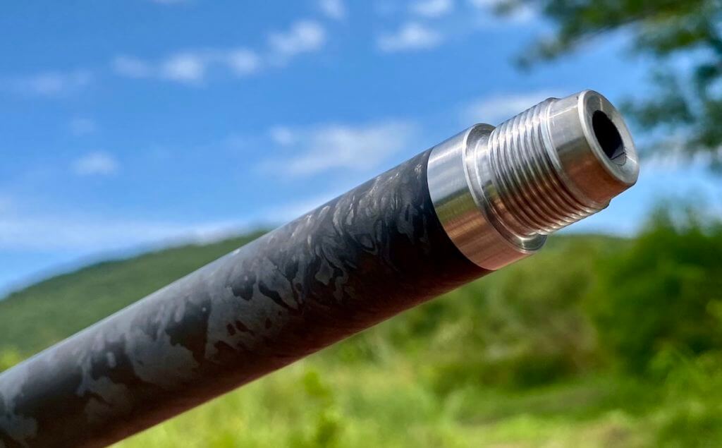 Beautiful crown and machine work on the UltraLite’s carbon fiber barrel