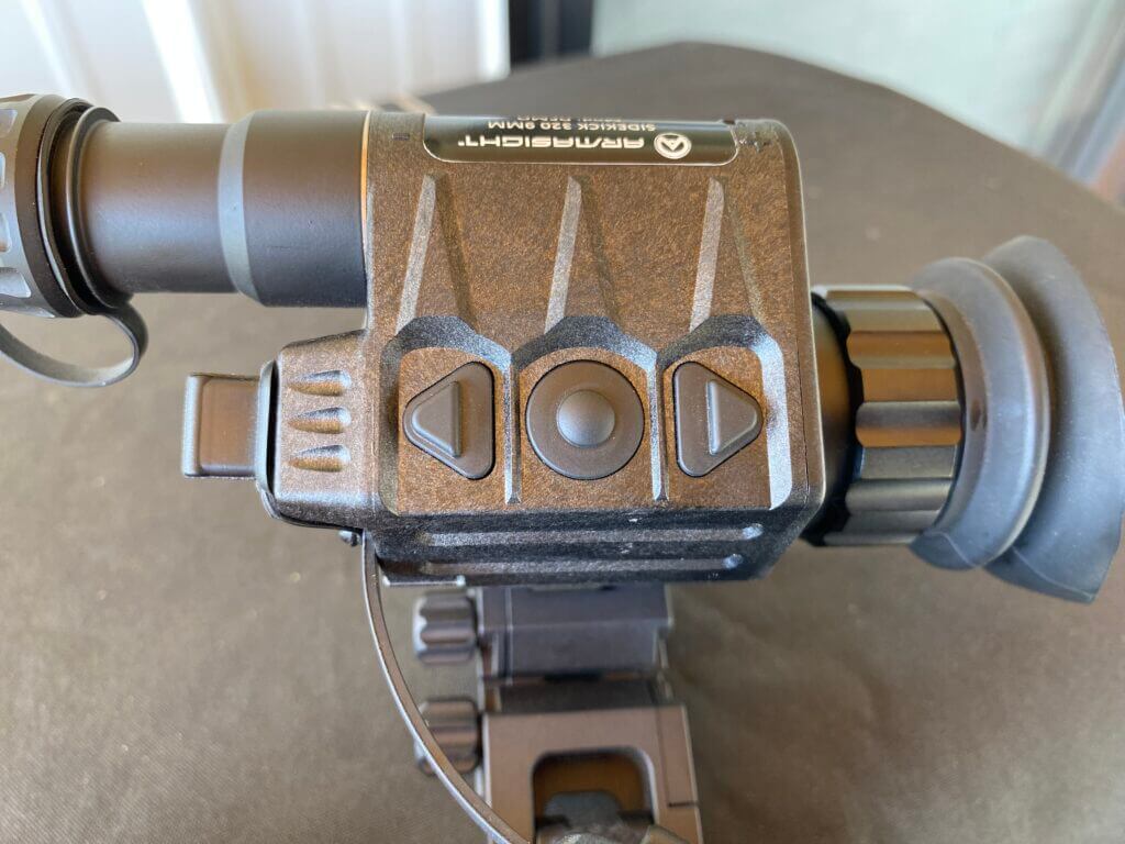 Buttons on the side of an Armasight thermal scope