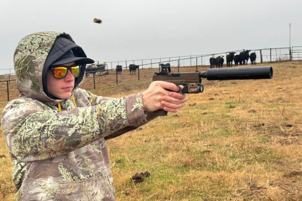 My buddy shooting suppressed with the Hellcat Pro OSP