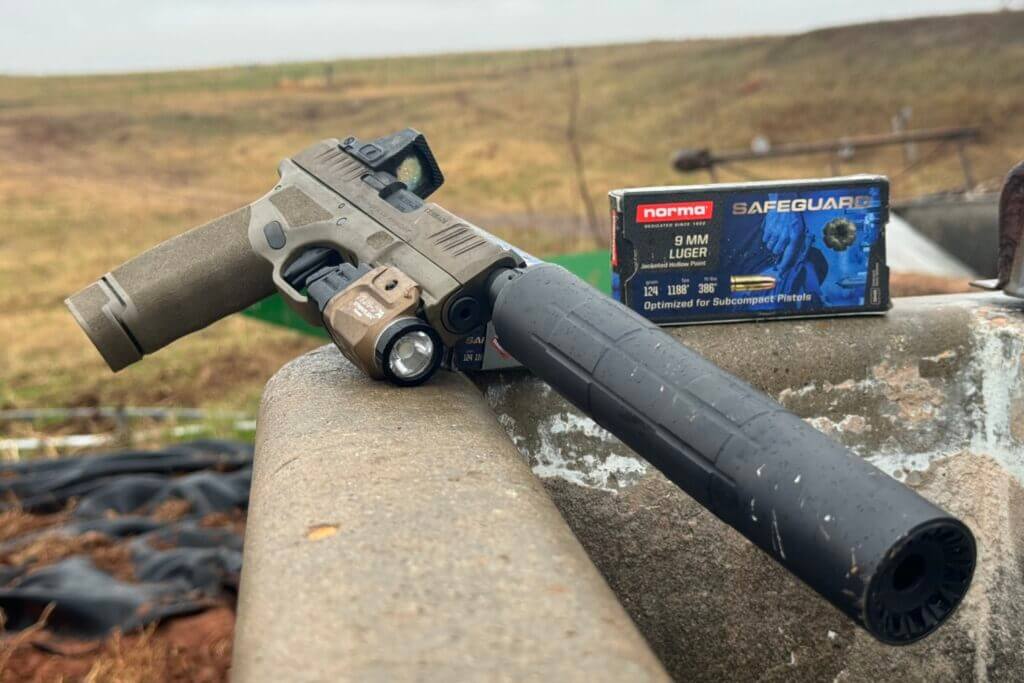 The threaded barrel is a great host for mounting suppressors