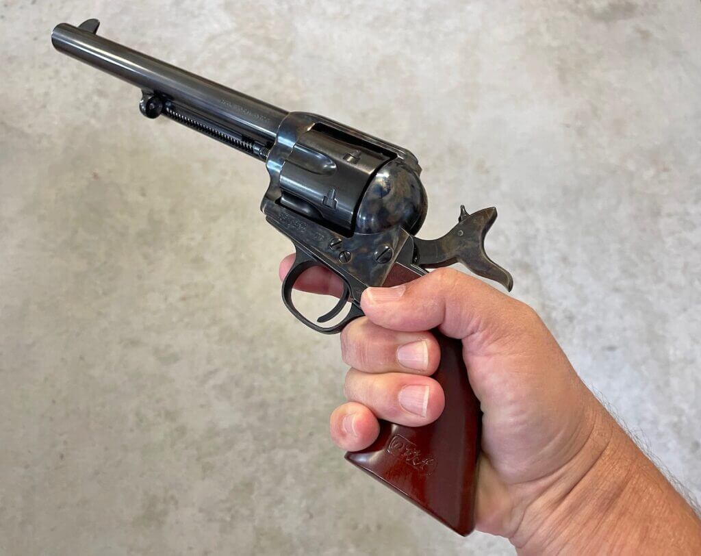 Single Action revolver at full cock