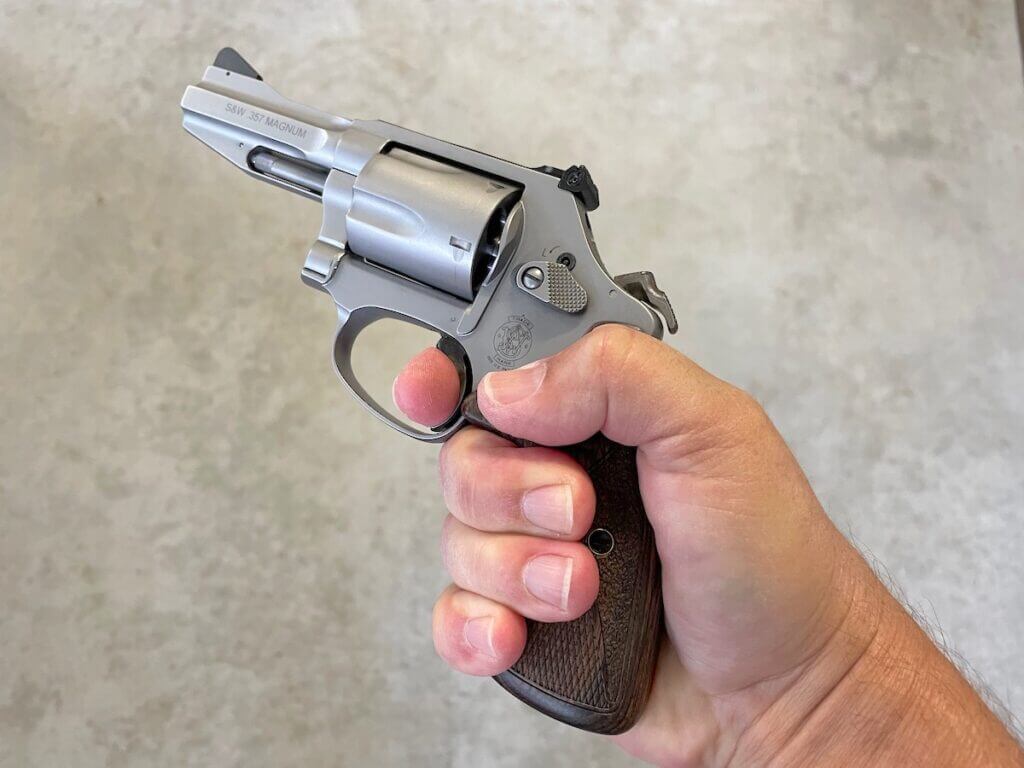 S&W double action revolver fired in single action