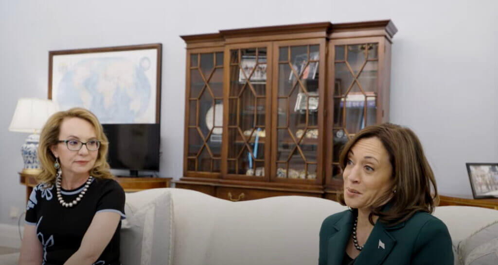 Kamala Harris with Gabby Giffords