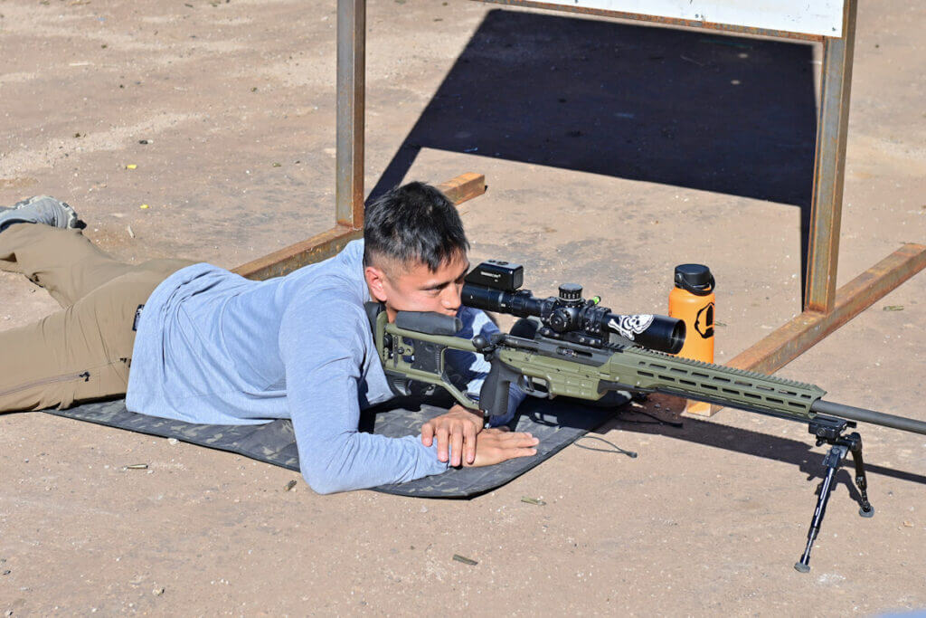 Phil showing how to mount the rifle for Modern Day Sniper