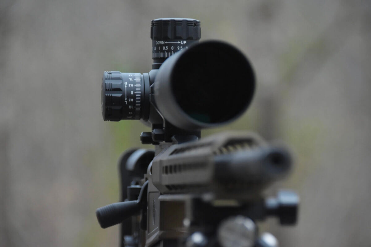 The Sightron SVIII sits on top of a hunting rifle.