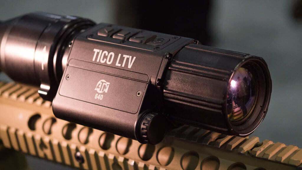 Close up view of the TICO scope mounted to an AR.