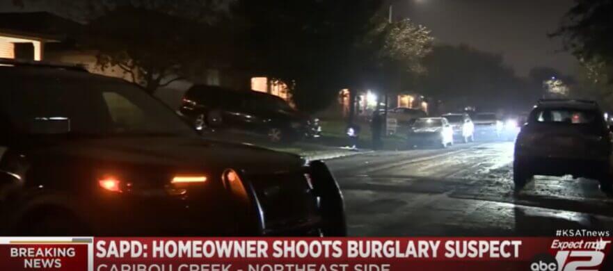News report from KSAT about homeowner veteran shooting car thief