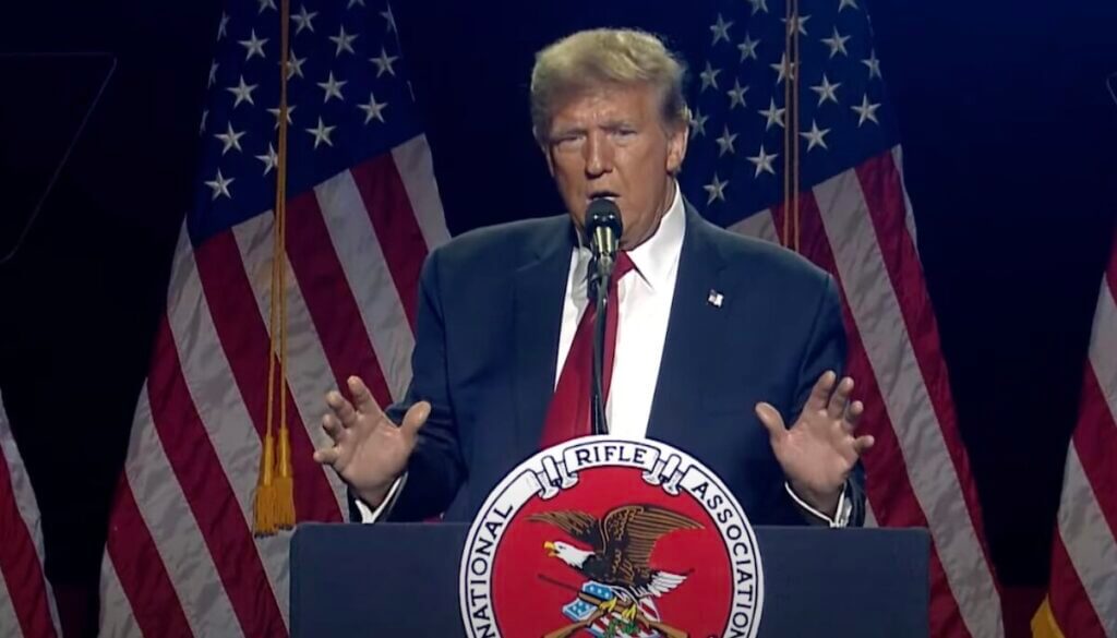 Trump in Pennsylvania talking to NRA members.