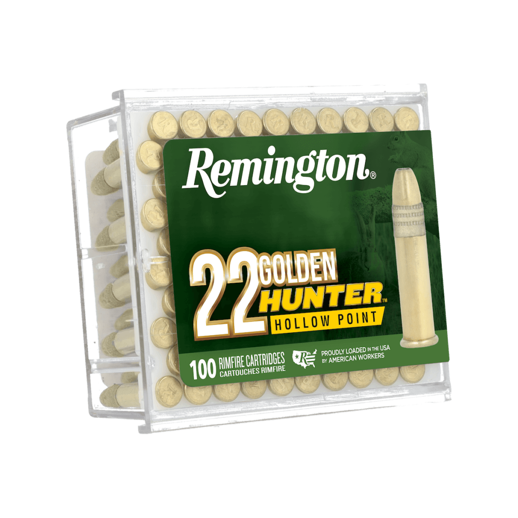 Remington Ammo 22 Golden Hunter rimfire ammo.