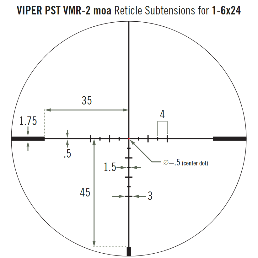 Reticle specs for Vortex scope