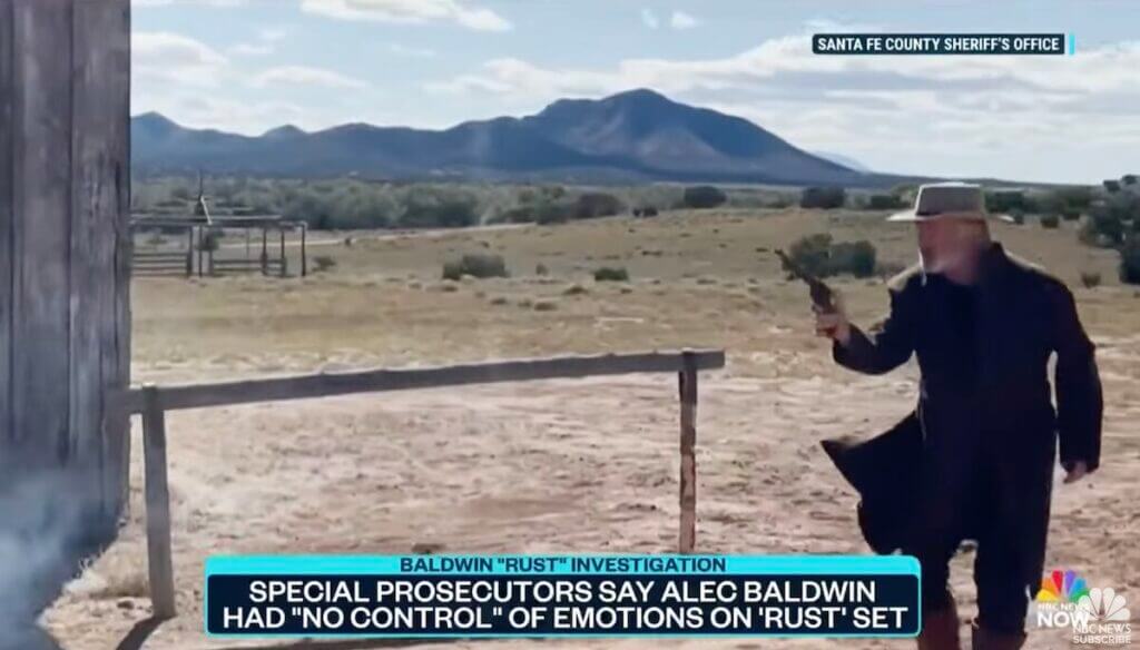 Baldwin on set of "Rust."