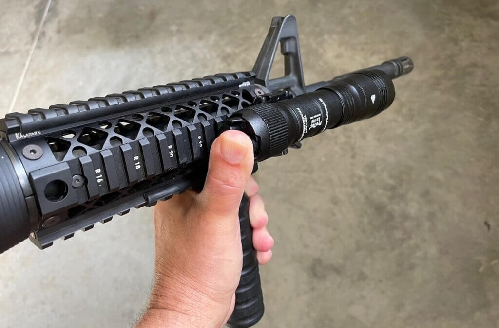 tactical light and vertical grip on ar15