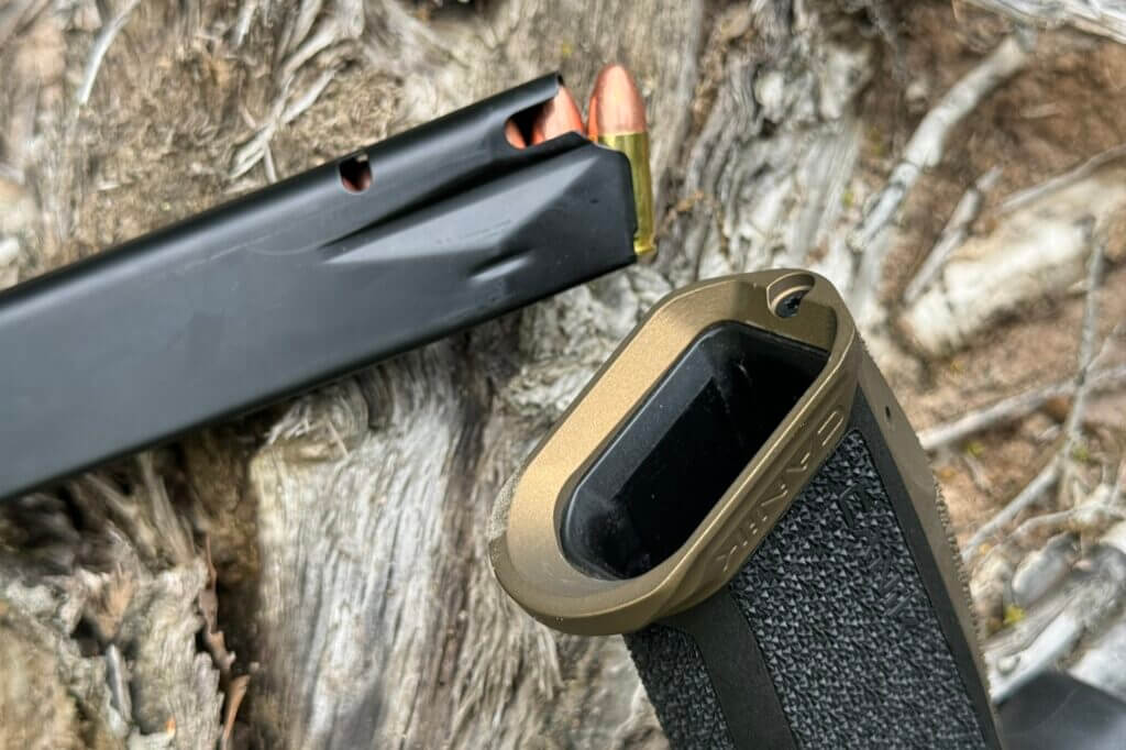 A loaded magazine ready to go in the handgun