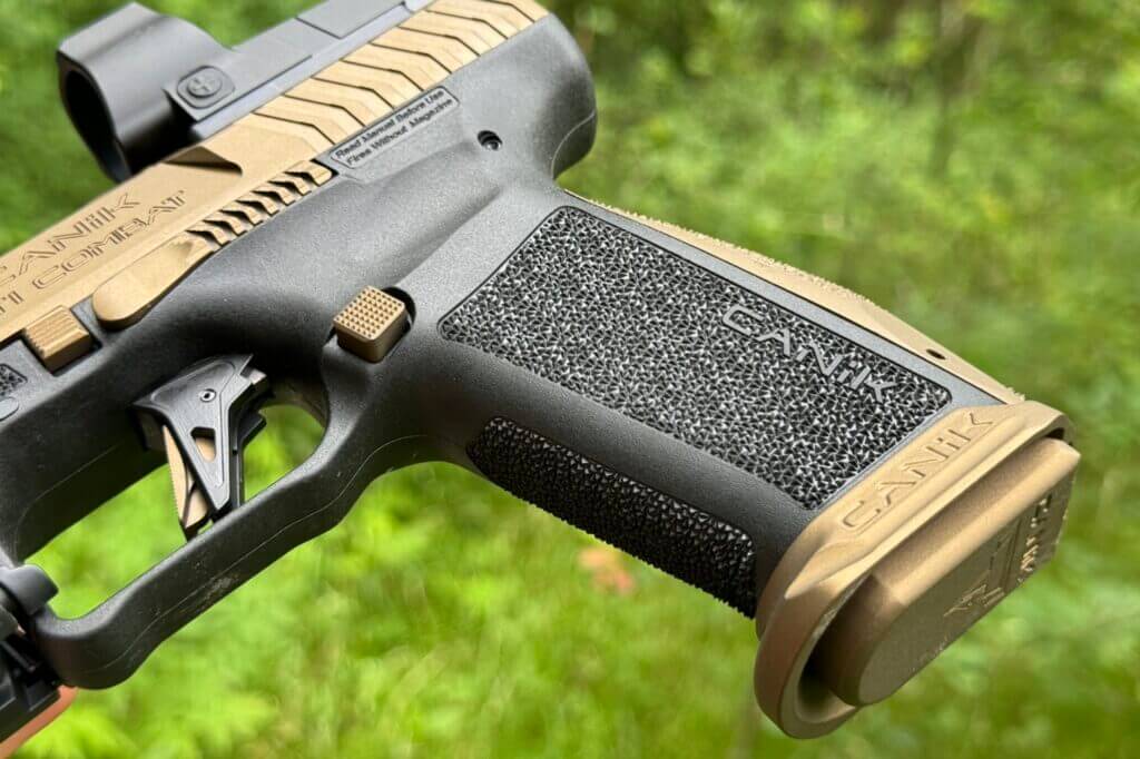 Aggressive grip texture on the CANiK TTI Combat handgun