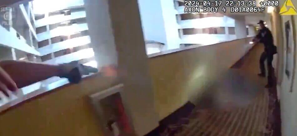 An alleged child predator was gunned down by police.