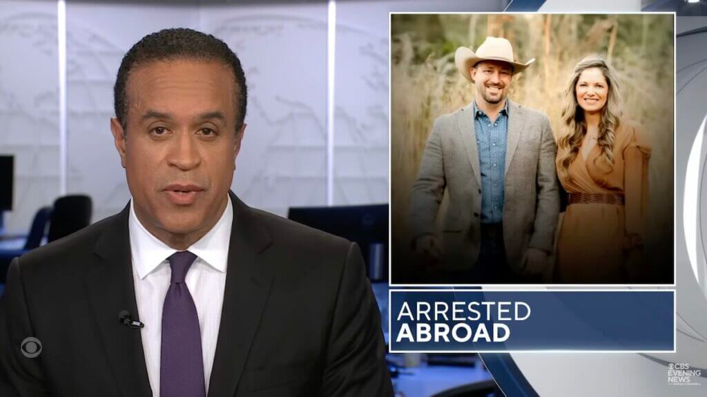 News anchor covers story about Tourist.