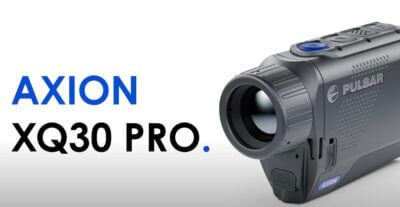 Axion XQ30 Pro thermal monocular with texts.