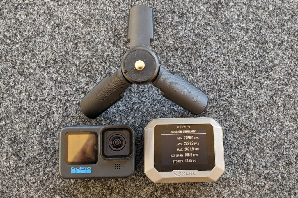 Garmin Xero chronograph with tiny Gopro