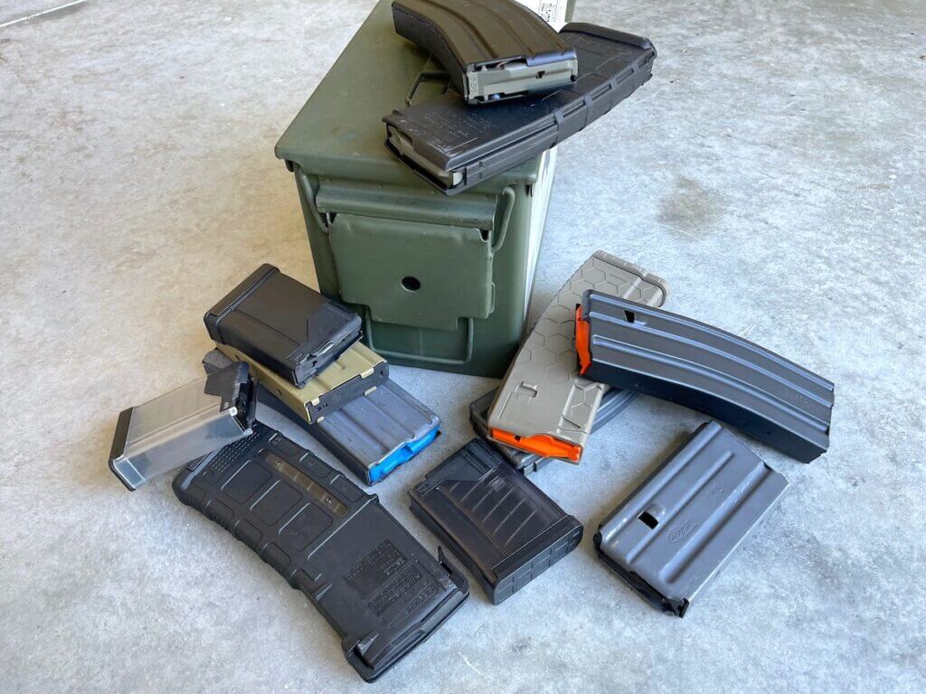 metal, polymer and hybrid AR15 magazines