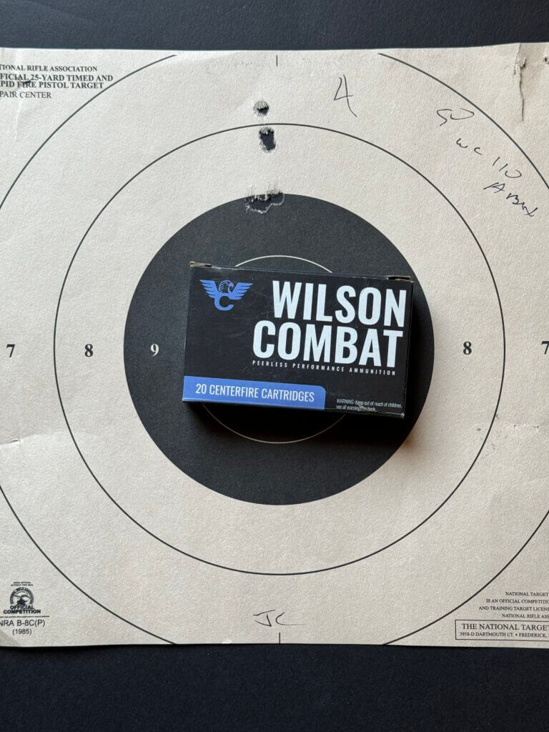 target with Wilson Combat ammo