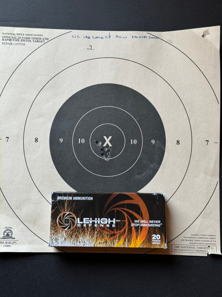 Target with Lehigh Defense Ammo