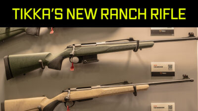 Tikka's two new rifles on the wall at NRAAM2024