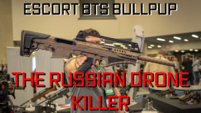 True holding out Escort's new Bullpup shotgun.