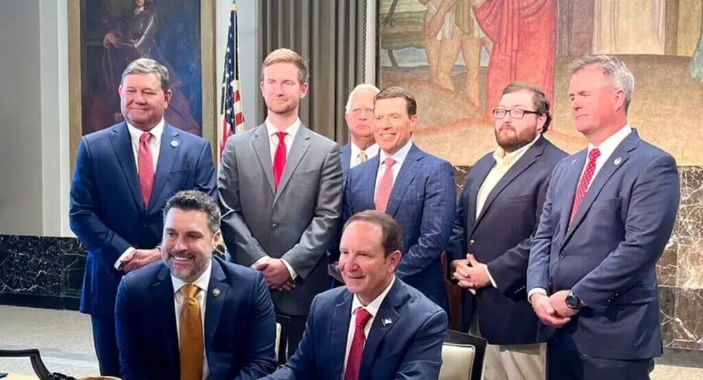 Gov. Jeff Landry at the signing of the FIN Act.