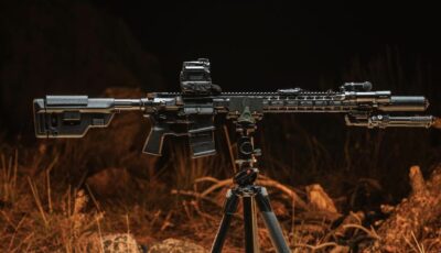 The Holosun DRS-NV optic on a rifle.
