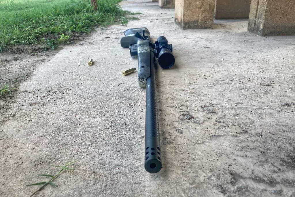 Looking down the muzzle of a Springfield rifle