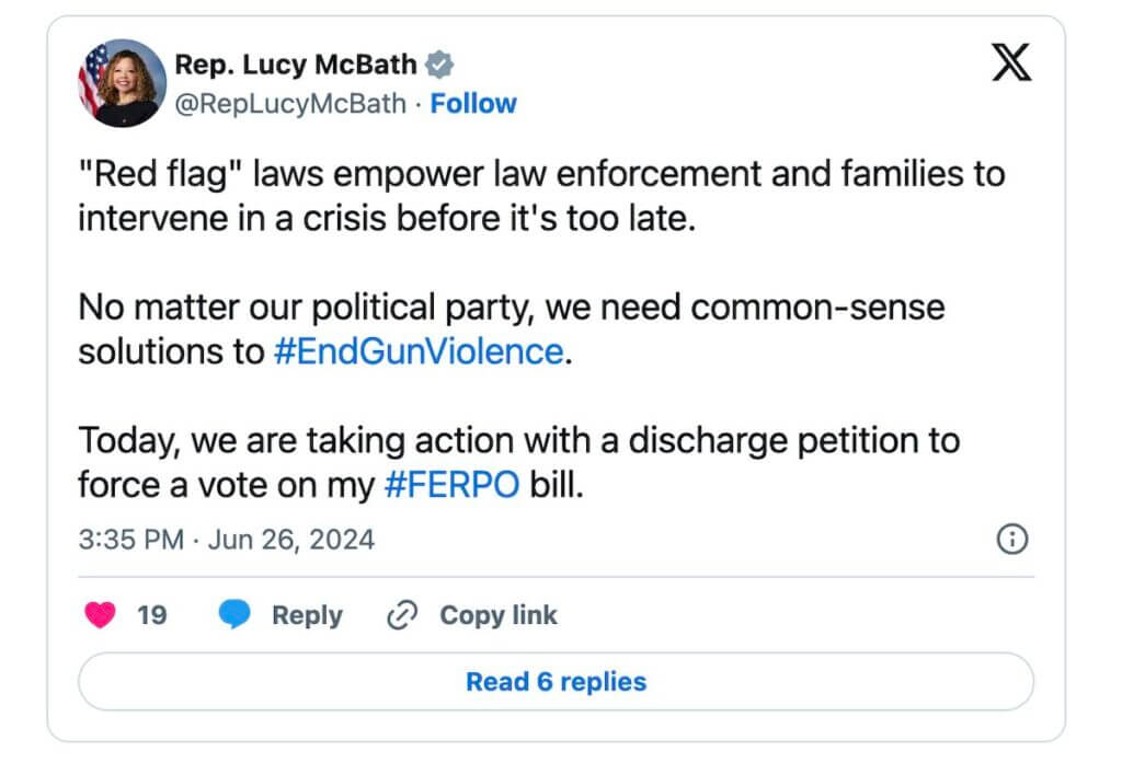 Lucy McBath's tweet.